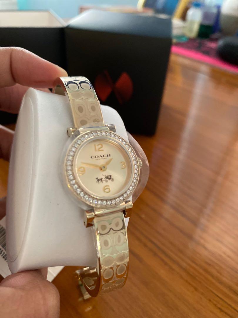 Coach Signature Madison Gold Tone Bangle Watch 14502202