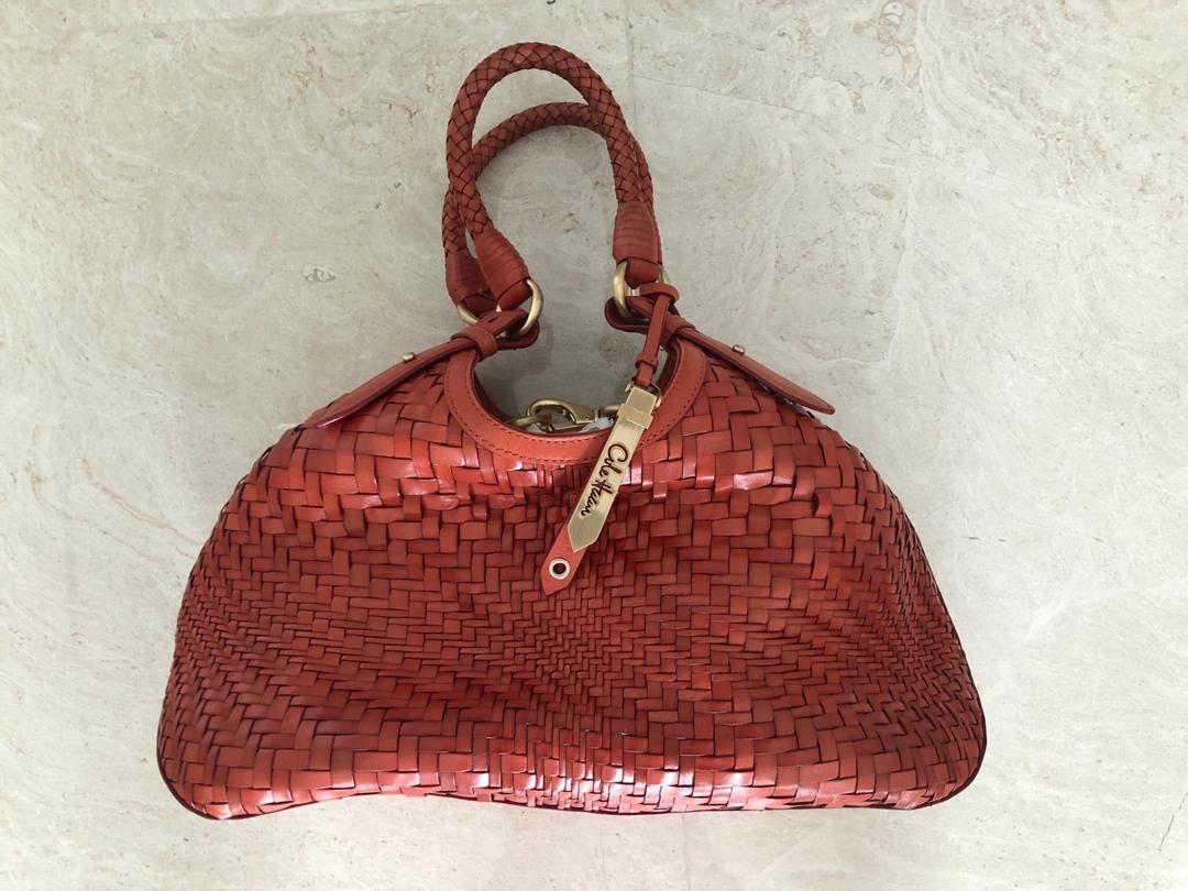 cole haan genevieve woven leather tote bag