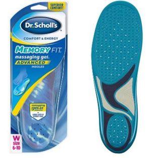 Dr. Scholl’s Memory Fit Insoles with Massaging Gel Foot Feet Heel Arch Support Women Size 6-10