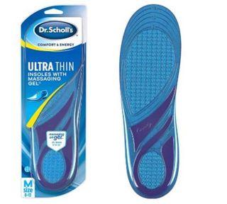 Dr. Scholl's Ultra Thin Insoles with Massaging Gel Foot Feet Heel Arch Support Men Size 8-13