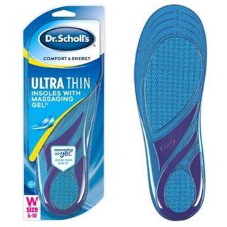 Dr. Scholl's Ultra Thin Insoles with Massaging Gel Foot Feet Heel Arch Support Women Size 6-10