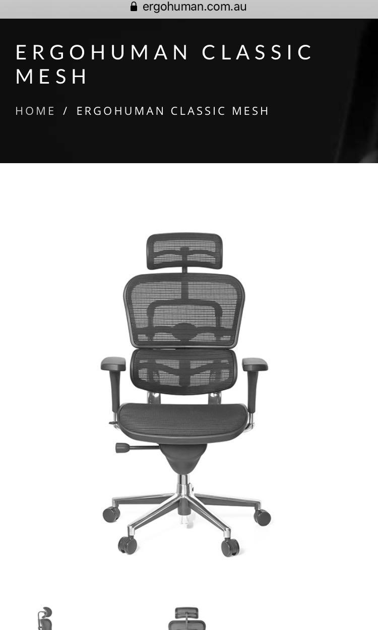 ERGOHUMAN classic mesh office chair Furniture Home Living Furniture Chairs on Carousell