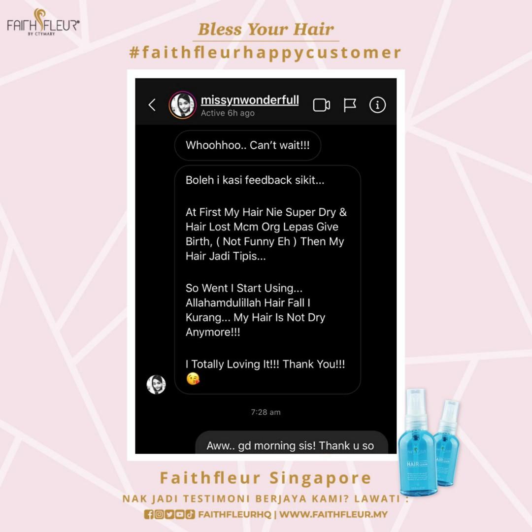 Faith Fleur Hair Serum Reviews Health Beauty Hair Care On Carousell