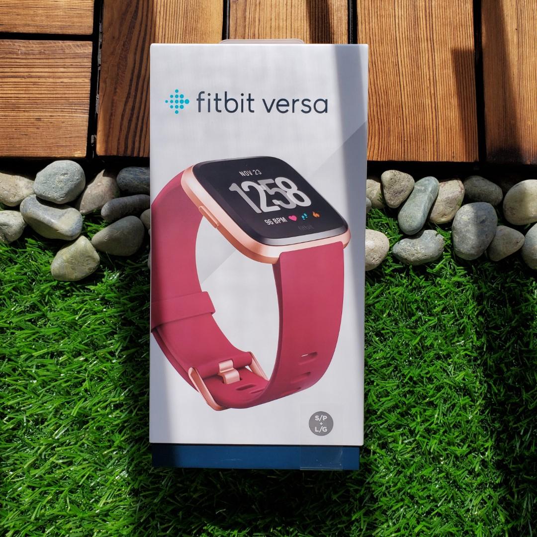 Fitbit Versa Ruby Band with Rose Gold 