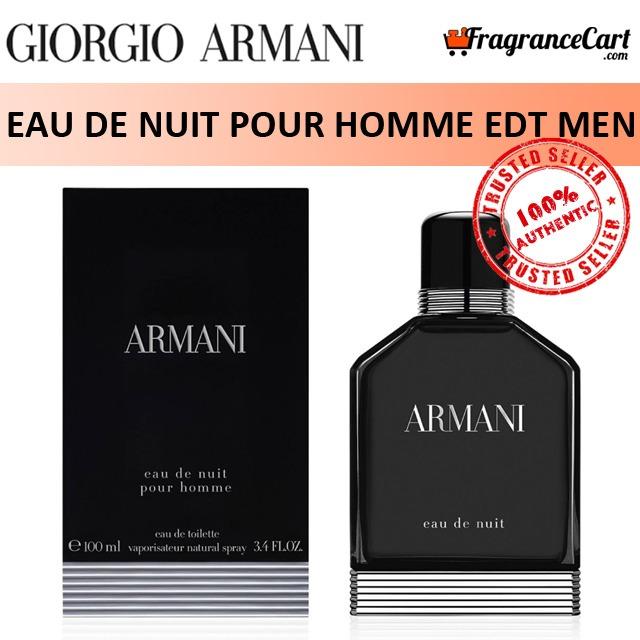 Giorgio Armani Eau de Nuit Pour Homme EDT for Men 100ml Tester Eau de Toilette Black Brand New 100 Authentic Perfume Fragrance