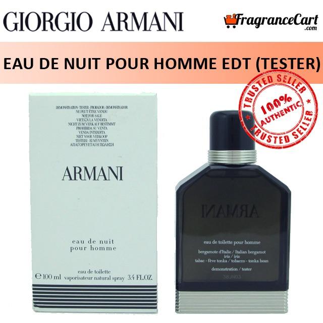 Giorgio Armani Eau de Nuit Pour Homme EDT for Men 100ml Tester Eau de Toilette Black Brand New 100 Authentic Perfume Fragrance