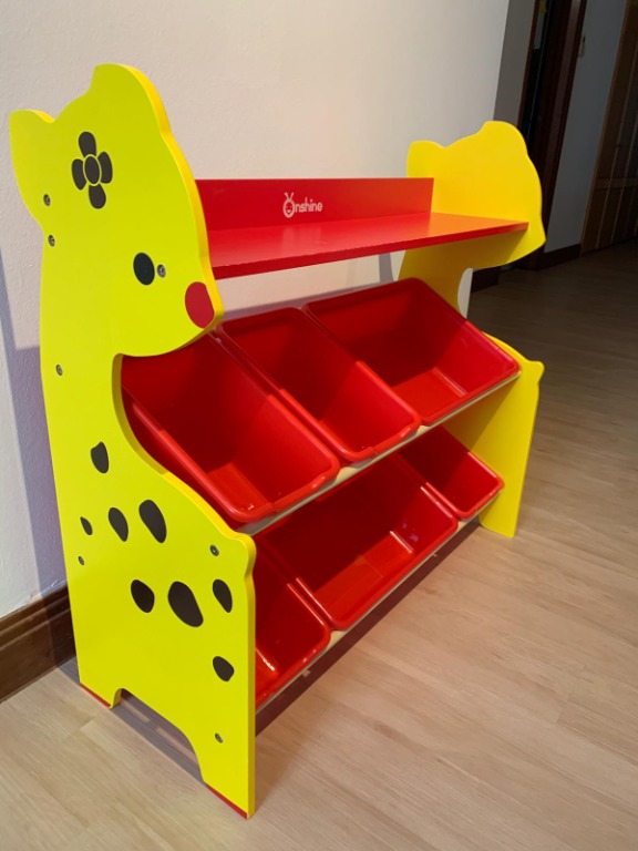 Giraffe Toy Rack with Book Shelves on Top, Babies & Kids, Baby Nursery