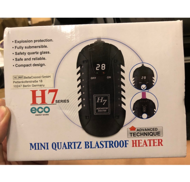 H7 Series Mini Quartz Blastroof Submersible Heater Aquarium Water