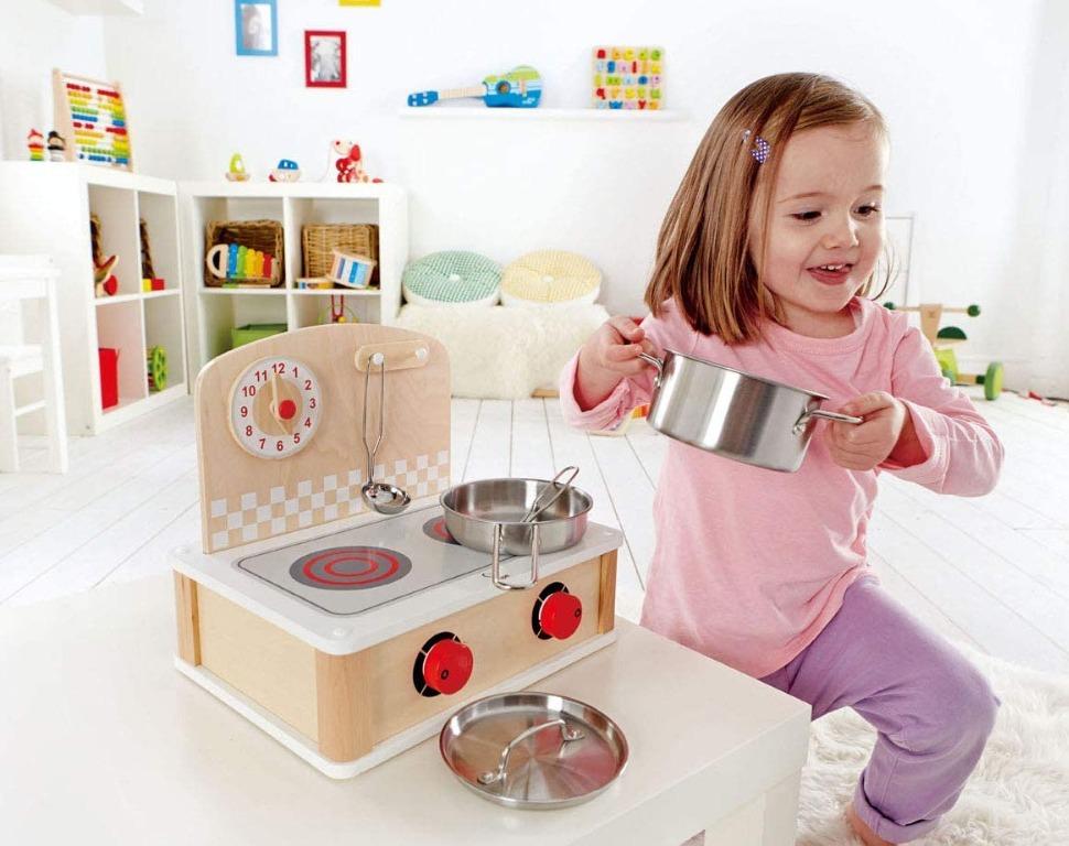 Hape Tabletop Cook And Grill Kid S Wooden Kitchen Play Set With Accessories Toys Games Bricks Figurines On Carousell