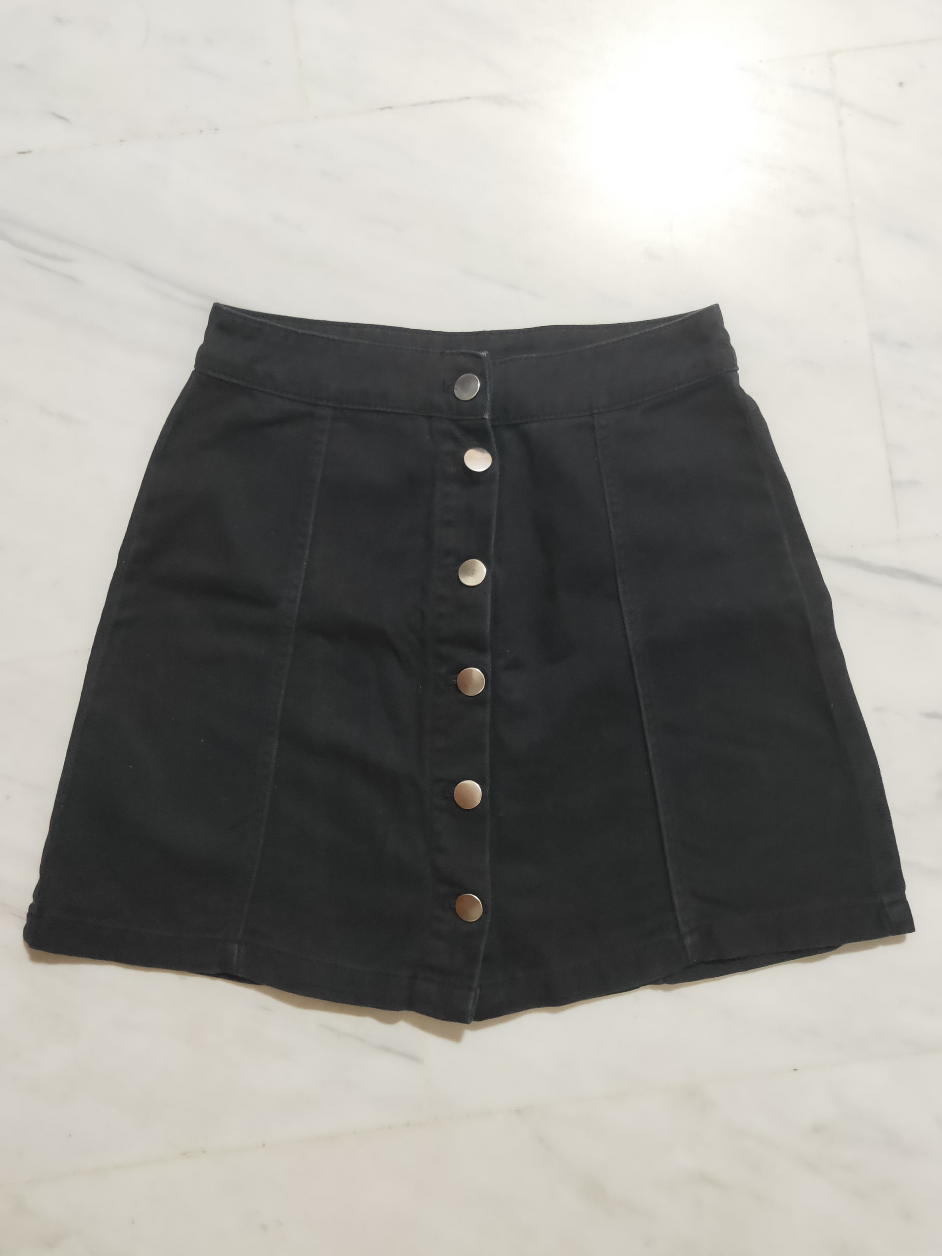 button up skirt denim