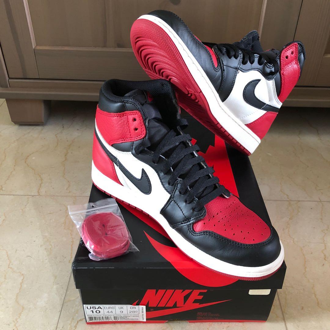 Air jordan 1 high bred toe sales