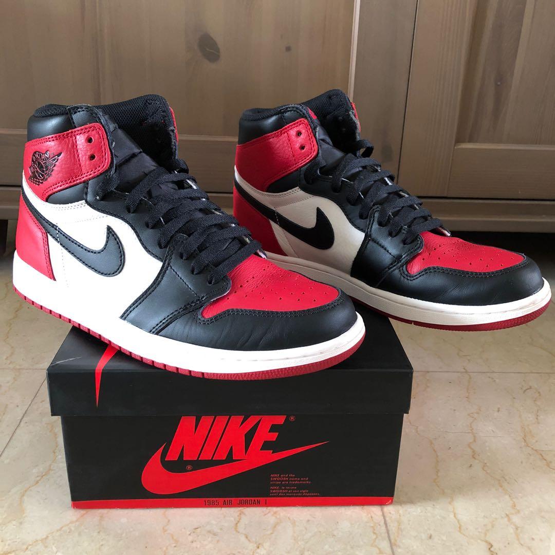 Jordan 1 bred online toe size 10