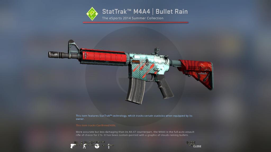 M4a4 Bullet Rain Stat Trak Factory New Video Gaming Others On Carousell - tr ak 47 roblox