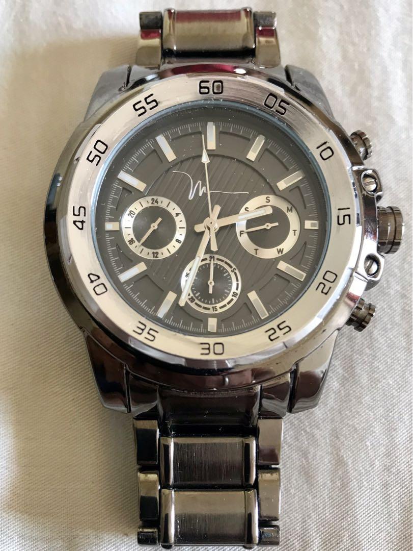 Marc Anthony Gun Metal finish wrist watch Men s Fashion Watches