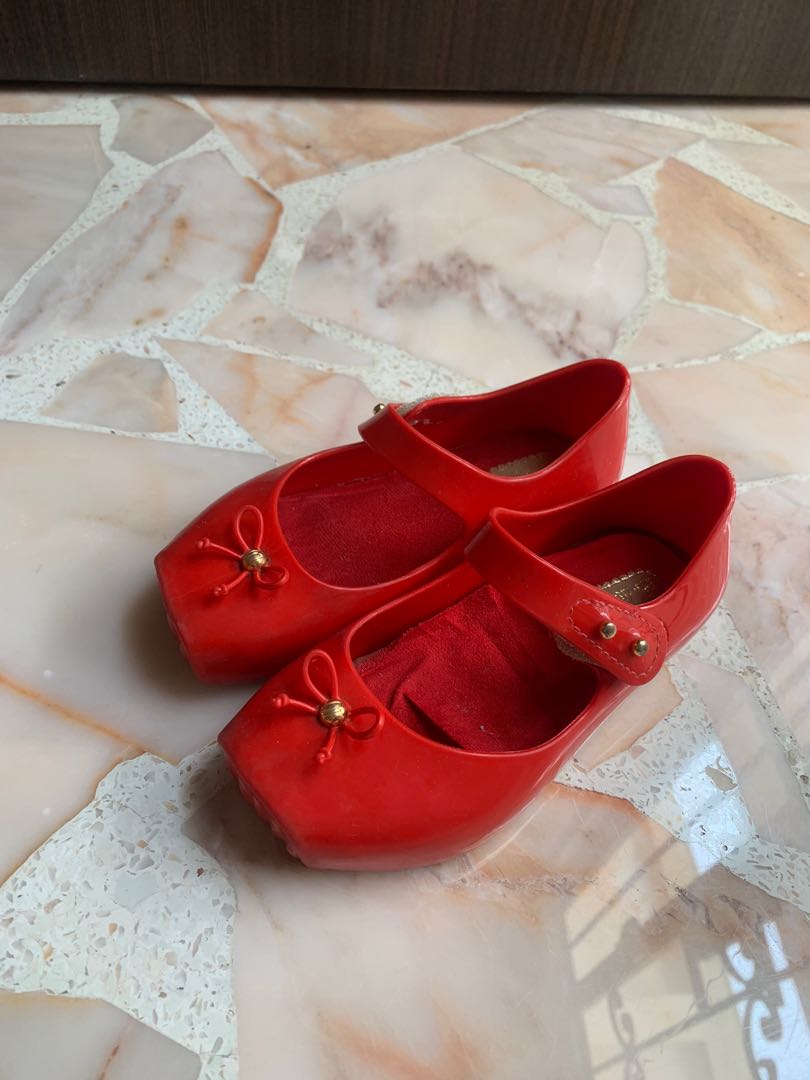 mini melissa red shoes