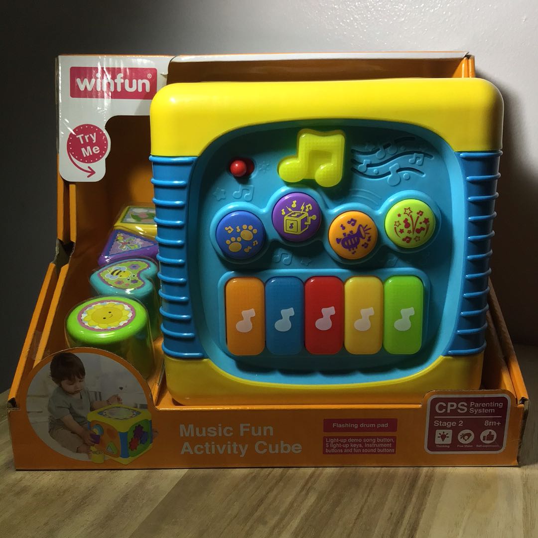 music fun activity cube