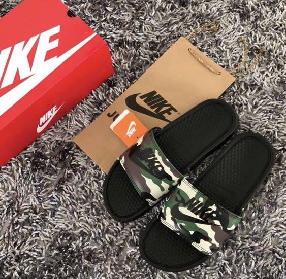 nike benassi army green