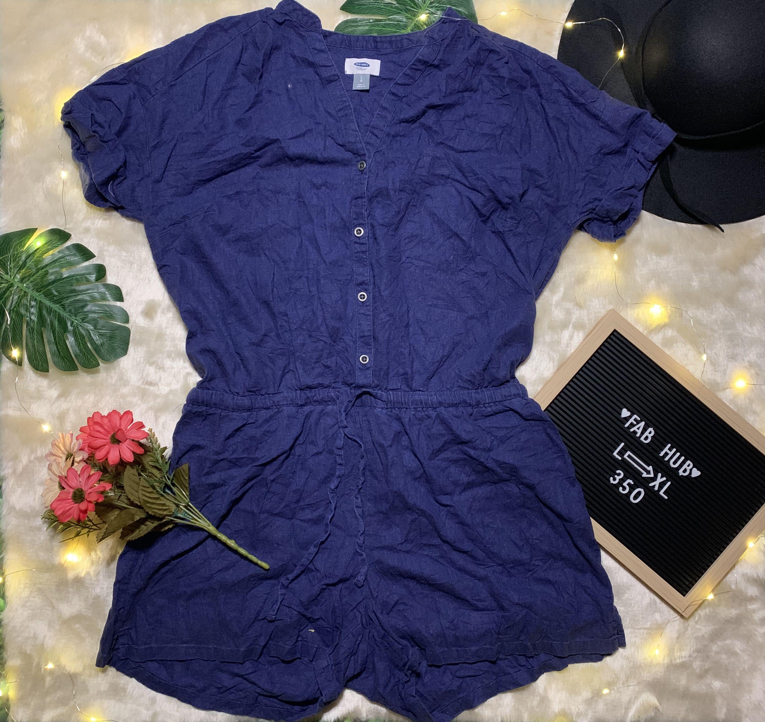 old navy jean romper