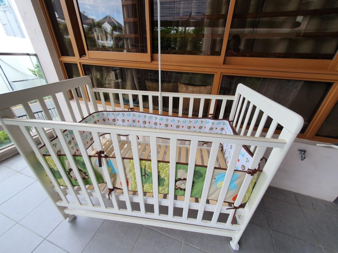 Preloved baby cot Babies Kids Baby Nursery Kids Furniture Cots Cribs on Carousell