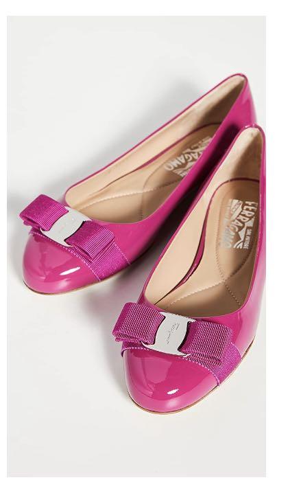 Salvatore Ferragamo Varina Flats Cerise 6.5C Brand New