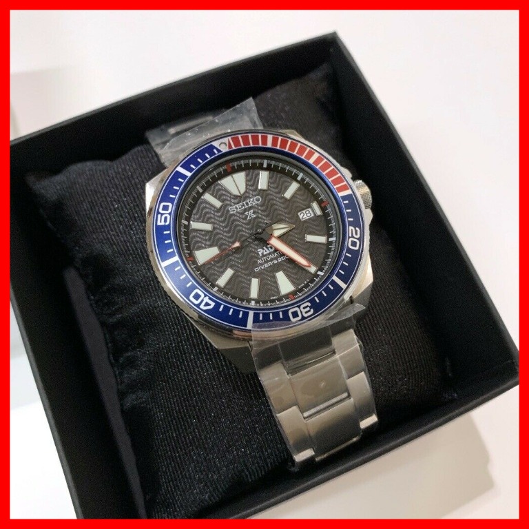 Seiko Samurai Prospex PADI Automatic Diver Pepsi Bezel Silver Stainless  Steel Men Watch, Men's Fashion, Watches & Accessories, Watches on Carousell