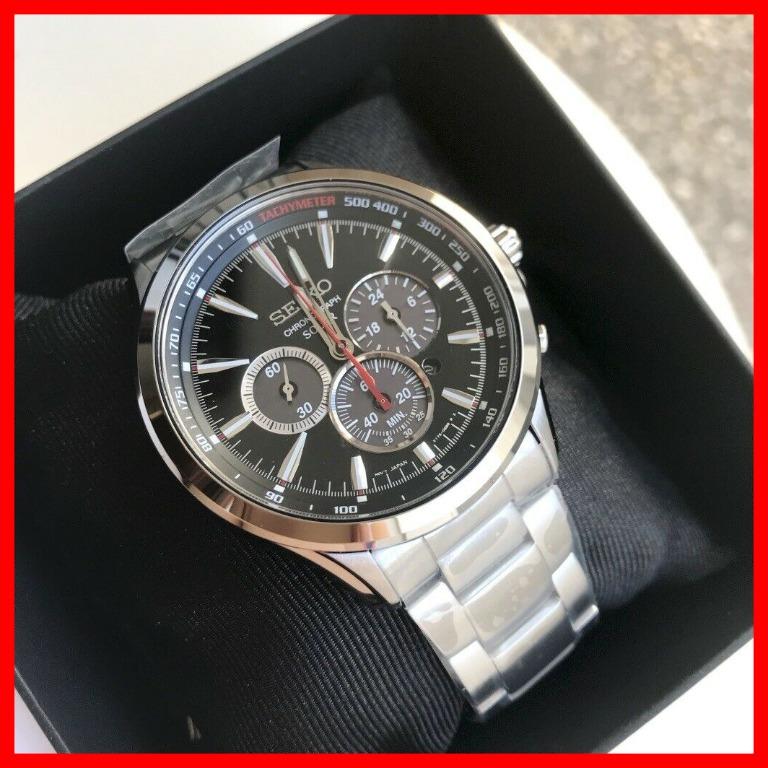 Seiko solar chronograph tachymeter on sale