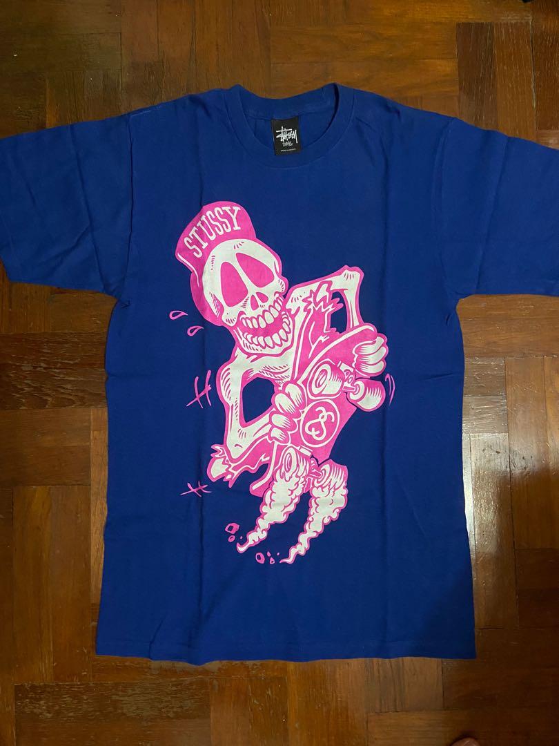 Stussy Skateboard Skull Skeleton Blue 