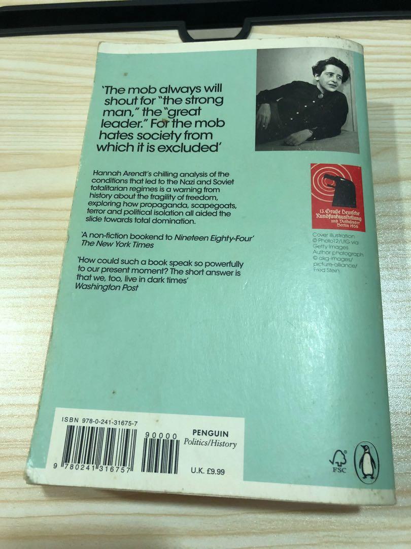 The Origins Of Totalitarianism By Hannah Arendt Books Stationery Books On Carousell