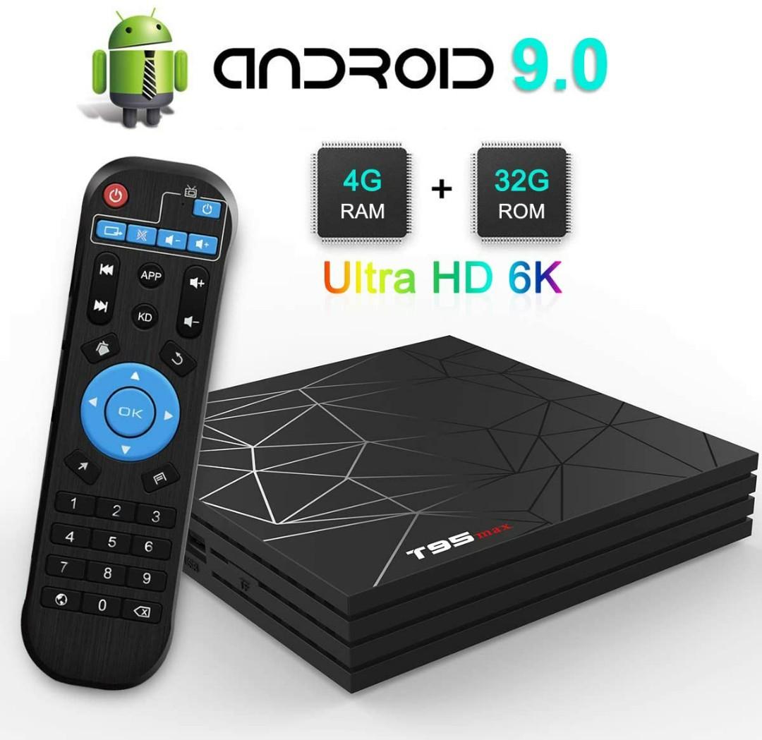 Tv Box Turewell T95 Max Android 9 0 Tv Box Chip H6 Quad Core Cortex A53 4gb Ram 32gb Rom Smart Tv Box Support 3d 6k Ultra Hd H 265 2 4ghz Wifi Ethernet Hdmi Electronics Others