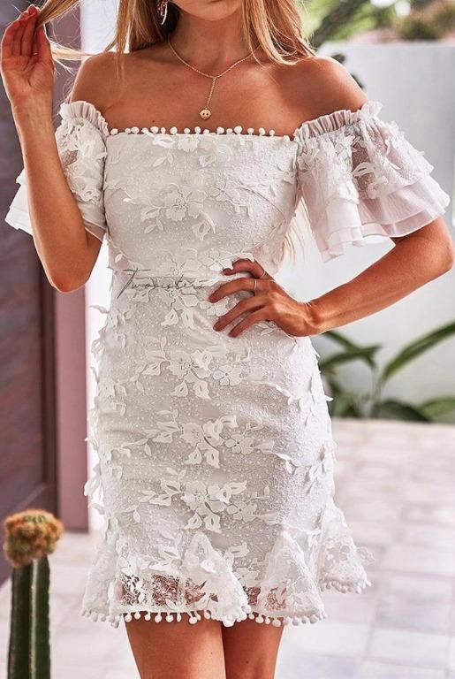 Twosisters The Label Beatrice Dress White 3D Floral Lace Crochet Embroidery  wedding, Women's Fashion, Dresses & Sets, Dresses on Carousell