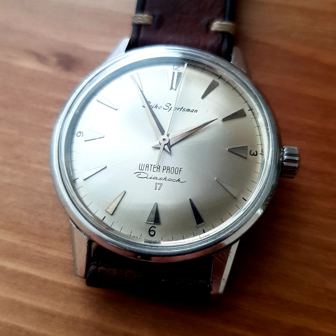 Montre Seiko Sportsman Vintage 1964 - Mécanique, 37 Mm, Bracelet Cuir, Rare