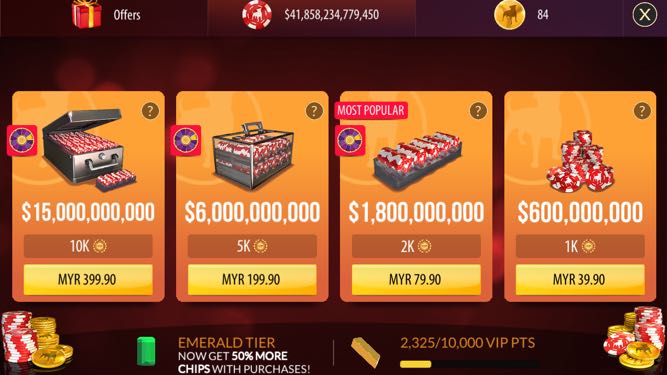 Zynga chip shop