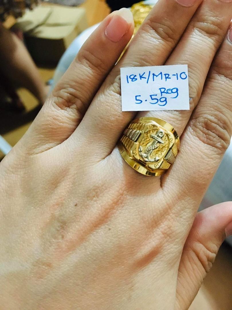Mens ring shop 18k saudi gold