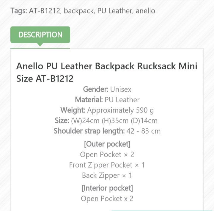 💯 Original Anello Leather Backpack Rucksack (Mini) (Category: Backpacks) located in Taytay. Submitted by chilledcherries (Listing ID 1008883726, Image 2). Description: ❤ 💯 Authentic. Bought in Japan. ❤ Color: Ivory/ Camel ❤ Functional and roomy. Fashionable and stylish. ❤ Great bag for kids, teensand adults..