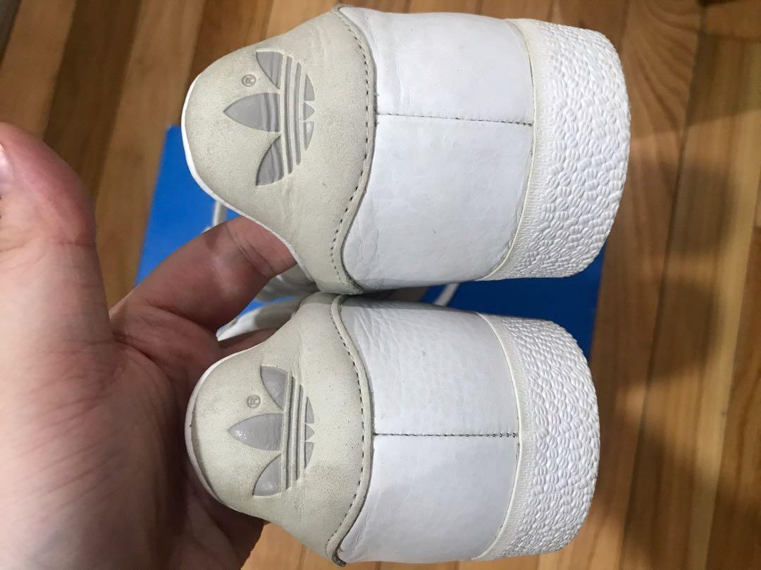 Adidas Gazelle White Sneakers (Category: Sneakers) located in Manila. Submitted by dakedj (Listing ID 1009049965, Image 3). Description: Adidas Gazelle White sneakers Bought from hong kong store Size 7 1/2 to 8 .