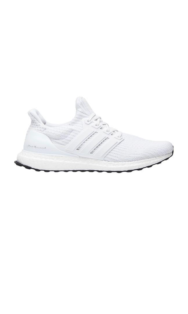 Adidas Ultra Boost 4 0 Triple White Men S Fashion Footwear Sneakers On Carousell