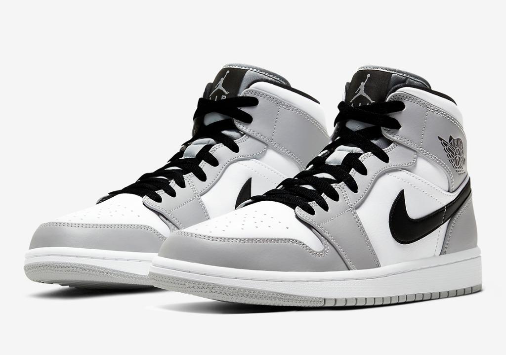 Air Jordan 1 Mid Light Smoke Grey Men S Fashion Footwear Sneakers On Carousell