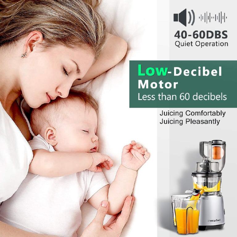 AMZCHEF HH916F Slow Juicer Whole Fruit Slow Masticating Juicer