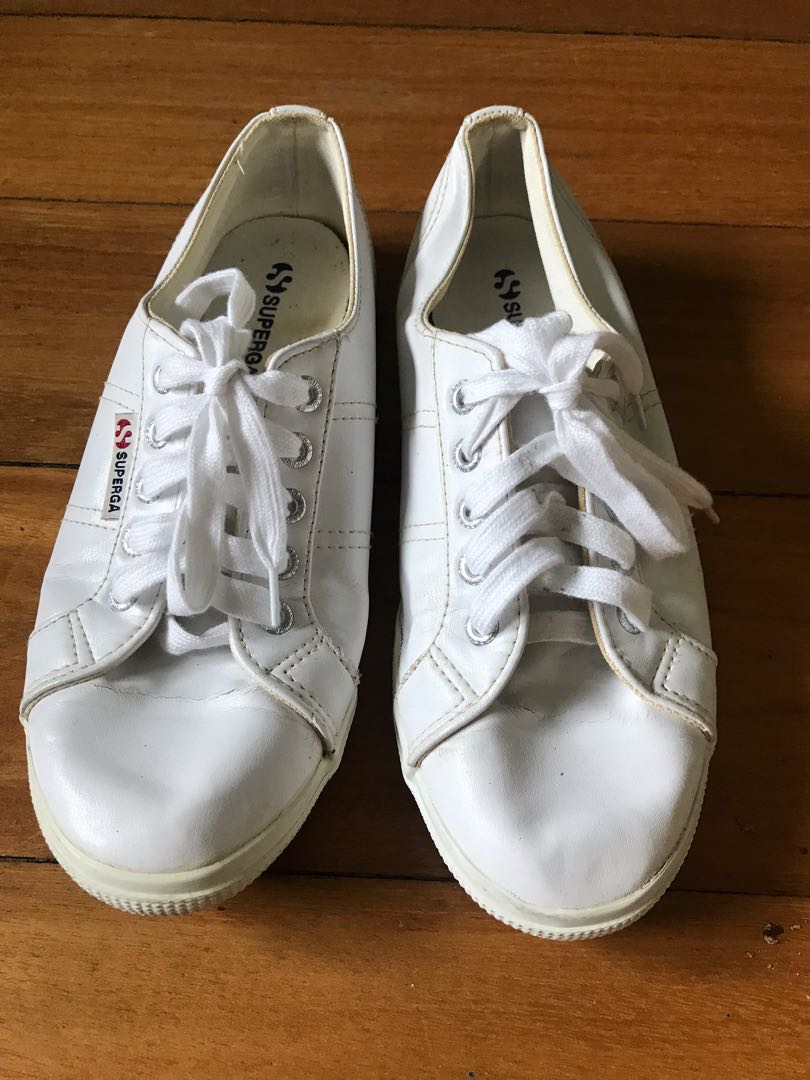 superga white sneakers leather