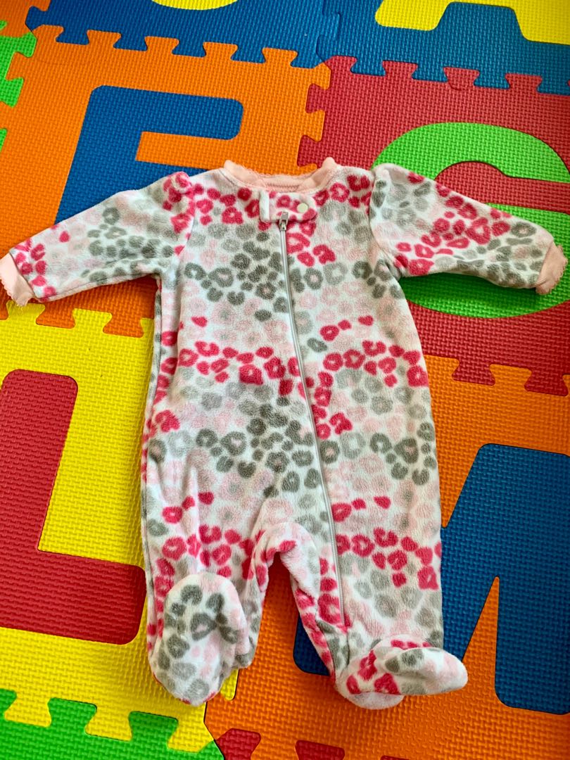 baby girl fleece sleepsuit