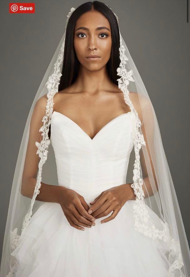 white by vera wang veil