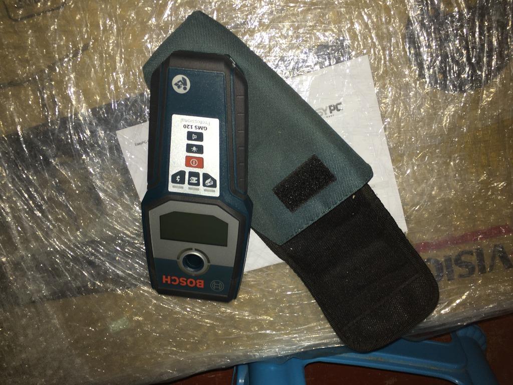 Bosch GMS 120 Professional Multi-Detector (Category: Construction Tools & Equipment) located in Davao. Submitted by alex_lorana (Listing ID 1008999880, Image 2). Description: Bosch GMS 120 Professional Multi-Detector 100% working fine battery not included slightly used SPECIFICATIONS: - Detectable materials: Ferrous metals, non-ferrous metals, wooden studs, live cables - Max. detection depth: 120 mm - Detection depth, steel, max.: 120 mm - Detect