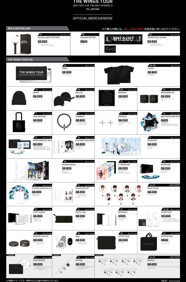 BTS WINGS TOUR MERCHANDISE, Toys & Collectibles, Fan Merchandise
