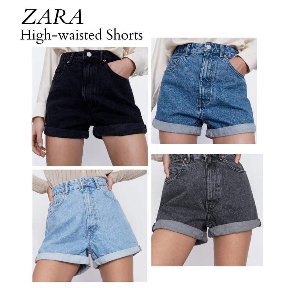 zara denim shorts womens