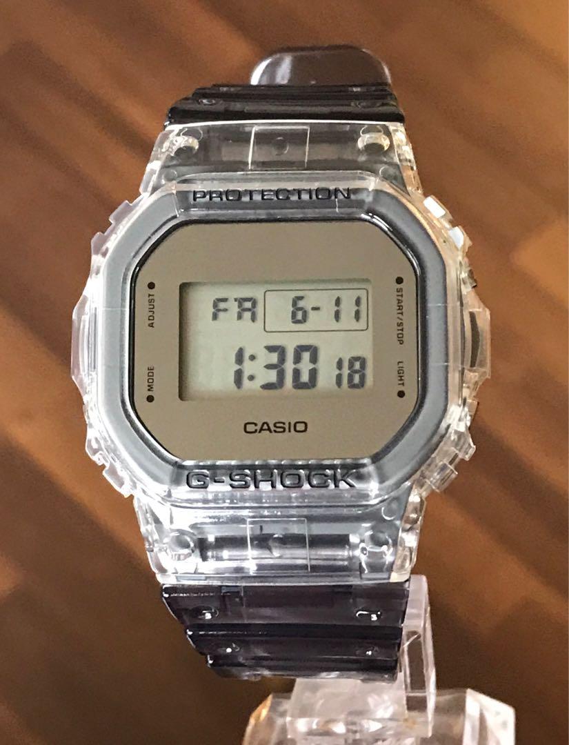 SOLD OUT - Casio G-Shock DW-5600SK-1 Skeleton Semi-Transparent Mirror ...