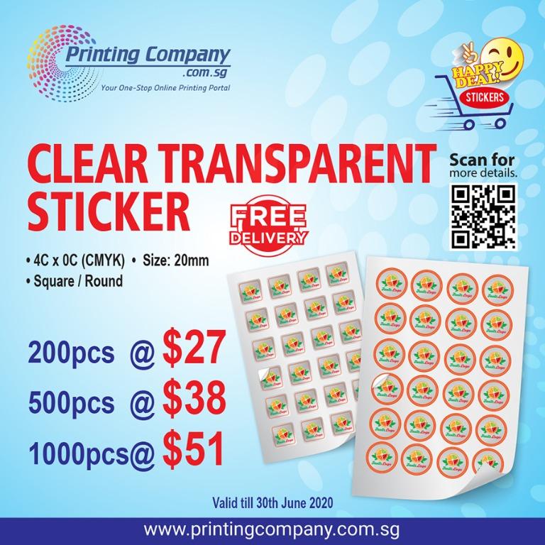 Clear Transparent Stickers Printing Design Craft Art Prints