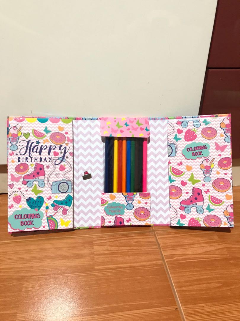 Download Coloring Book Set Buku Mewarnai Anak Plus Pensil Warna Warni Birthday Anak Desain Kerajinan Tangan Alat Bahan Kerajinan Di Carousell