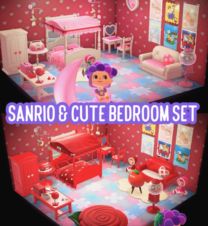 Cute Sanrio Bedroom set Animal Crossing, Video Gaming, Video Games
