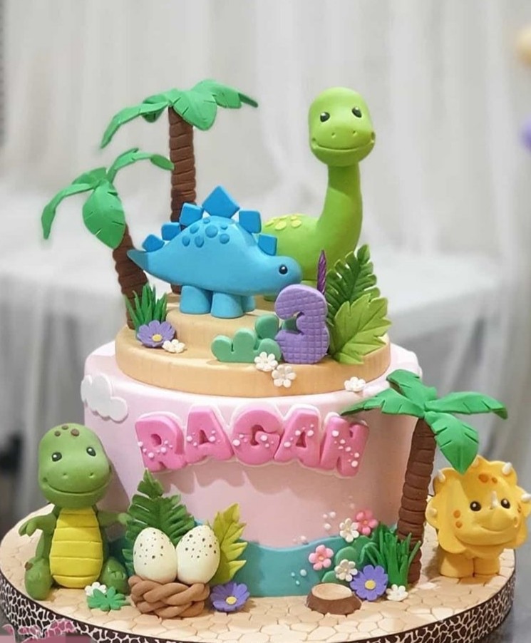 Dino Cake, Food & Drinks, Homemade Bakes on Carousell