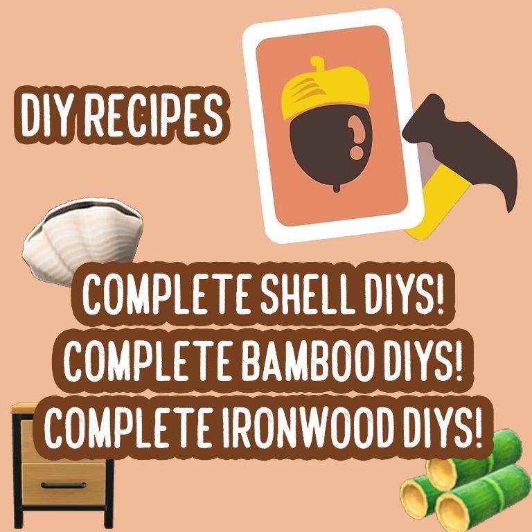 Diy Recipes Animal Crossing Shell Diy Ironwood Diy Bamboo Diy Video Gaming Video Games On Carousell